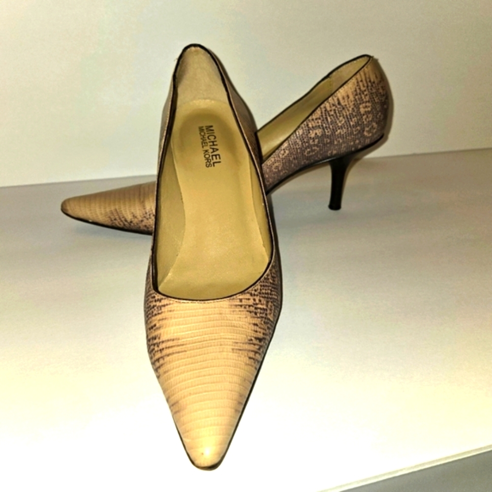 Michael Kors Women's 7M Snakeprint Leather Heels